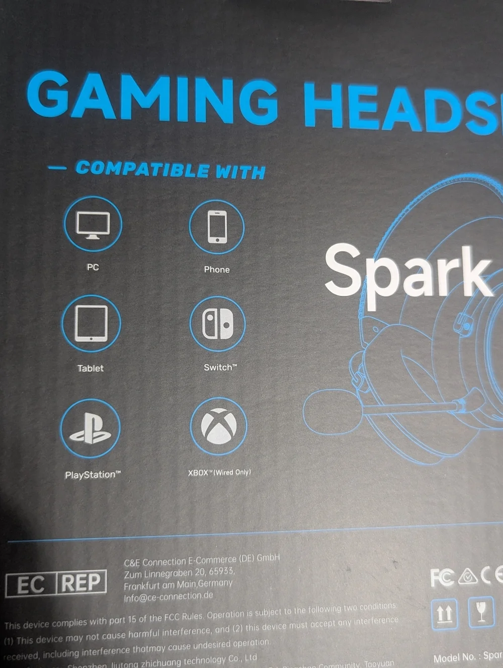 Spark 01 Wired Gaming Headset w/ Mic PC PS Xbox Switch White New